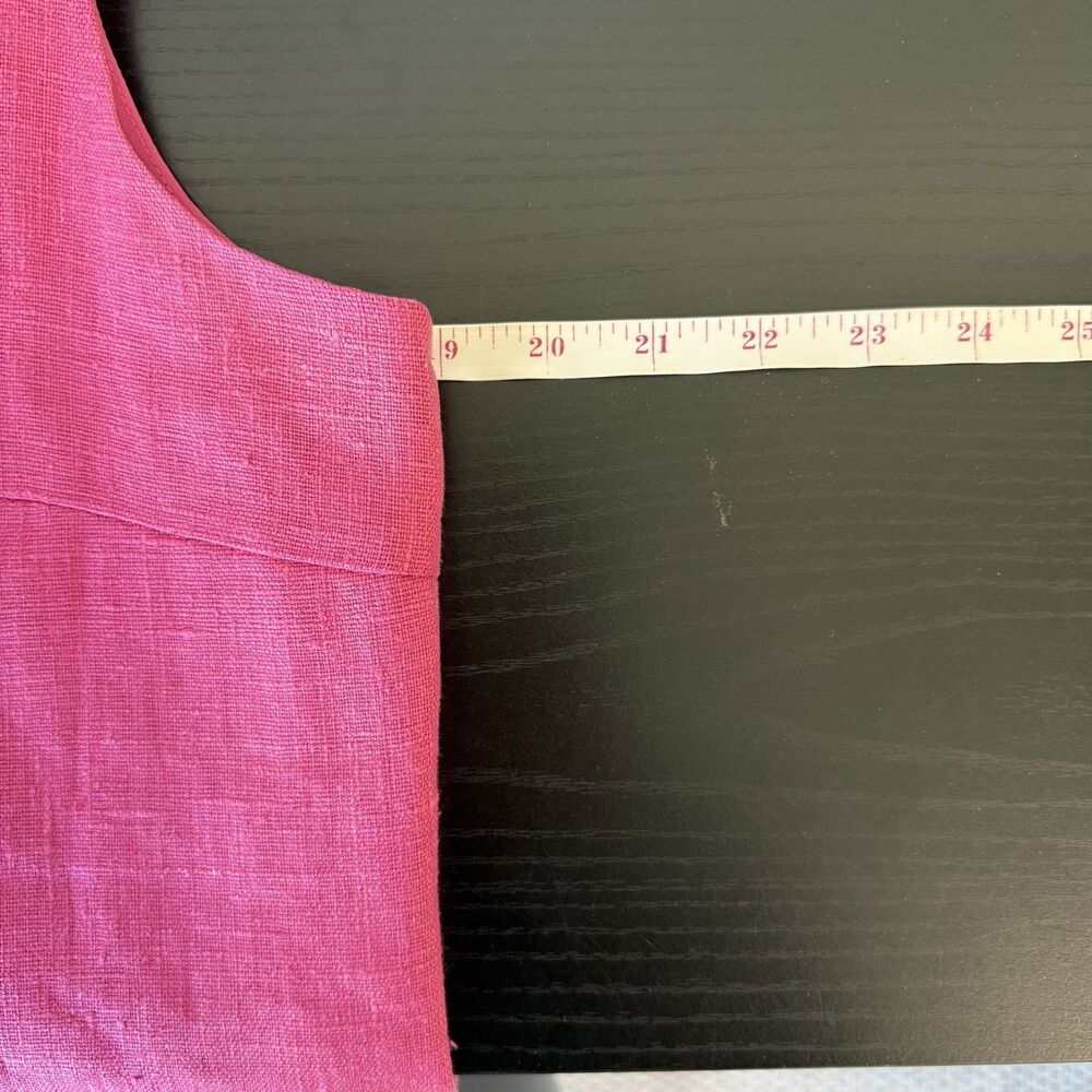 Harve Bernard Vintage Sz 10P Pure Linen Pink Structured Crop Tank Top Barbiecore - Picture 9 of 11